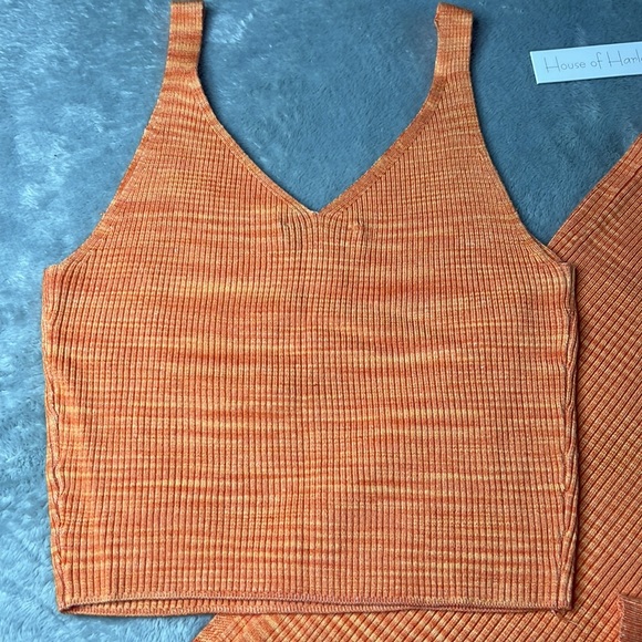 🎉Host Pick🎉 3 Pc Bundle NWT House Of Harlow 1960 Orange Ribbed Set - Picture 4 of 10